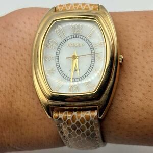 Gold Faux Snake Skin Gossip Watch